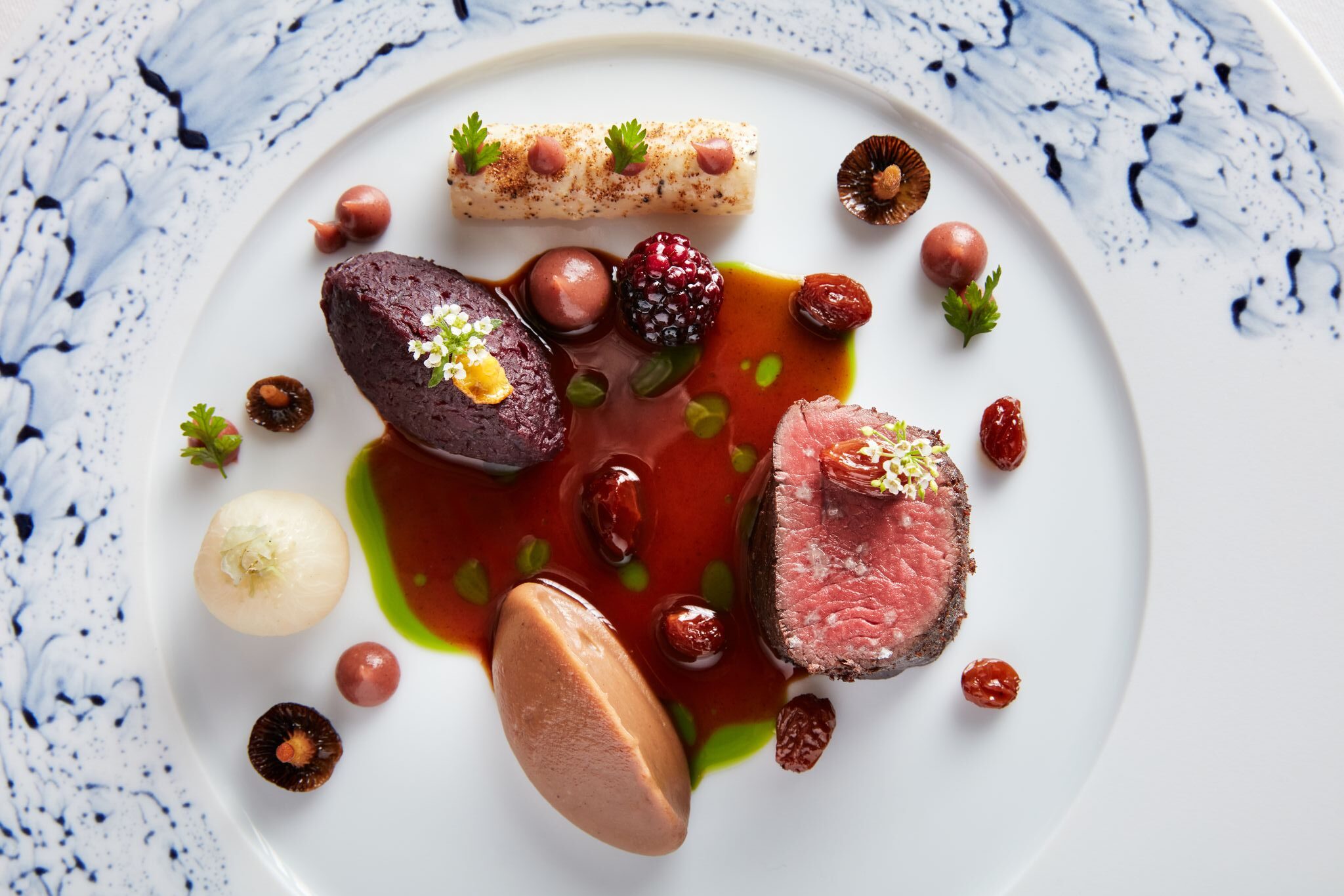 Lympstone Manor dining venison, chestnut and fig dish