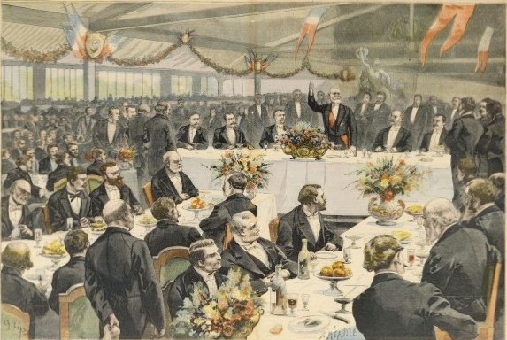1900 dinner party illustration