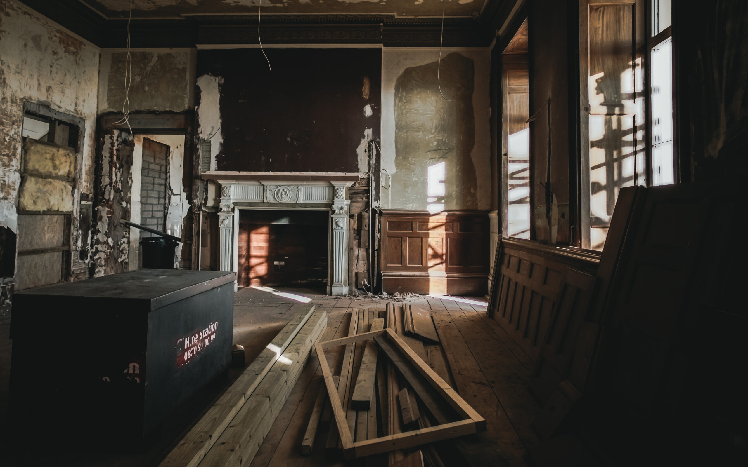 Lympstone Manor during the renovation in 2015.